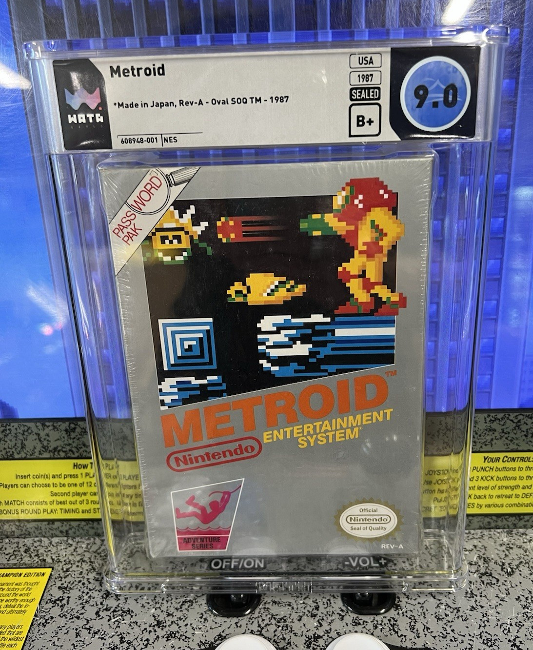 1987 Nintendo NES Metroid Oval SOQ Rev A WATA 9.0 B+ SEALED NEW – Samus 1st App!