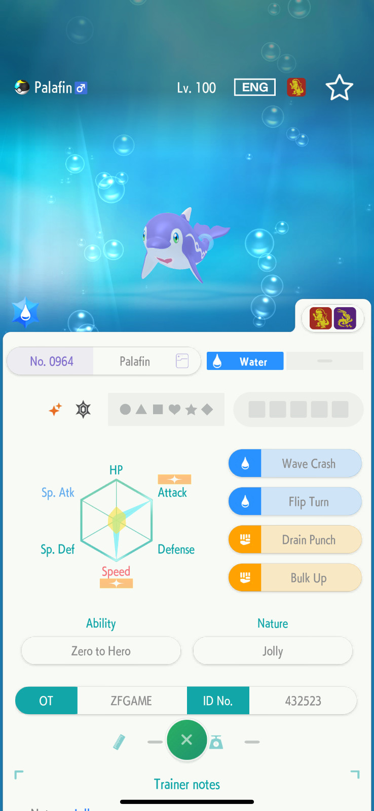 ✨6IV SHINY Palafin + EVS🚀 POKEMON HOME✨Champions✨Online delivery⚡