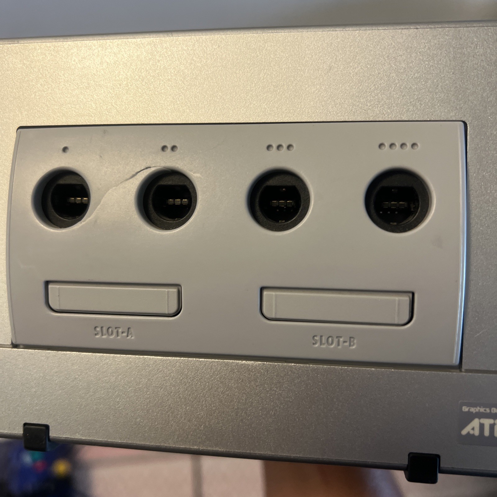 Gamecube Silver Console w/ 2 Controllers, Memory Card & Gameboy Advance Adapter