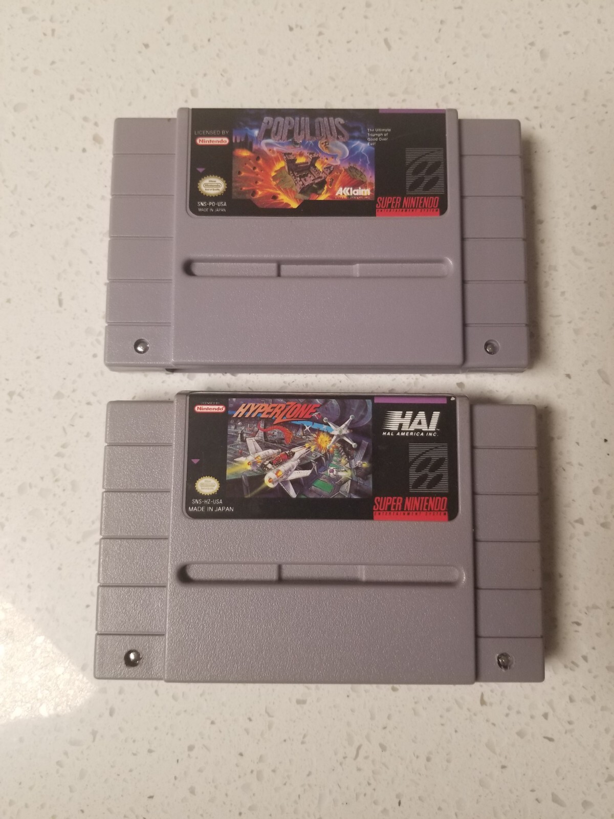 Super Nintedo Game Lot of 2 Hyperzone & Populous