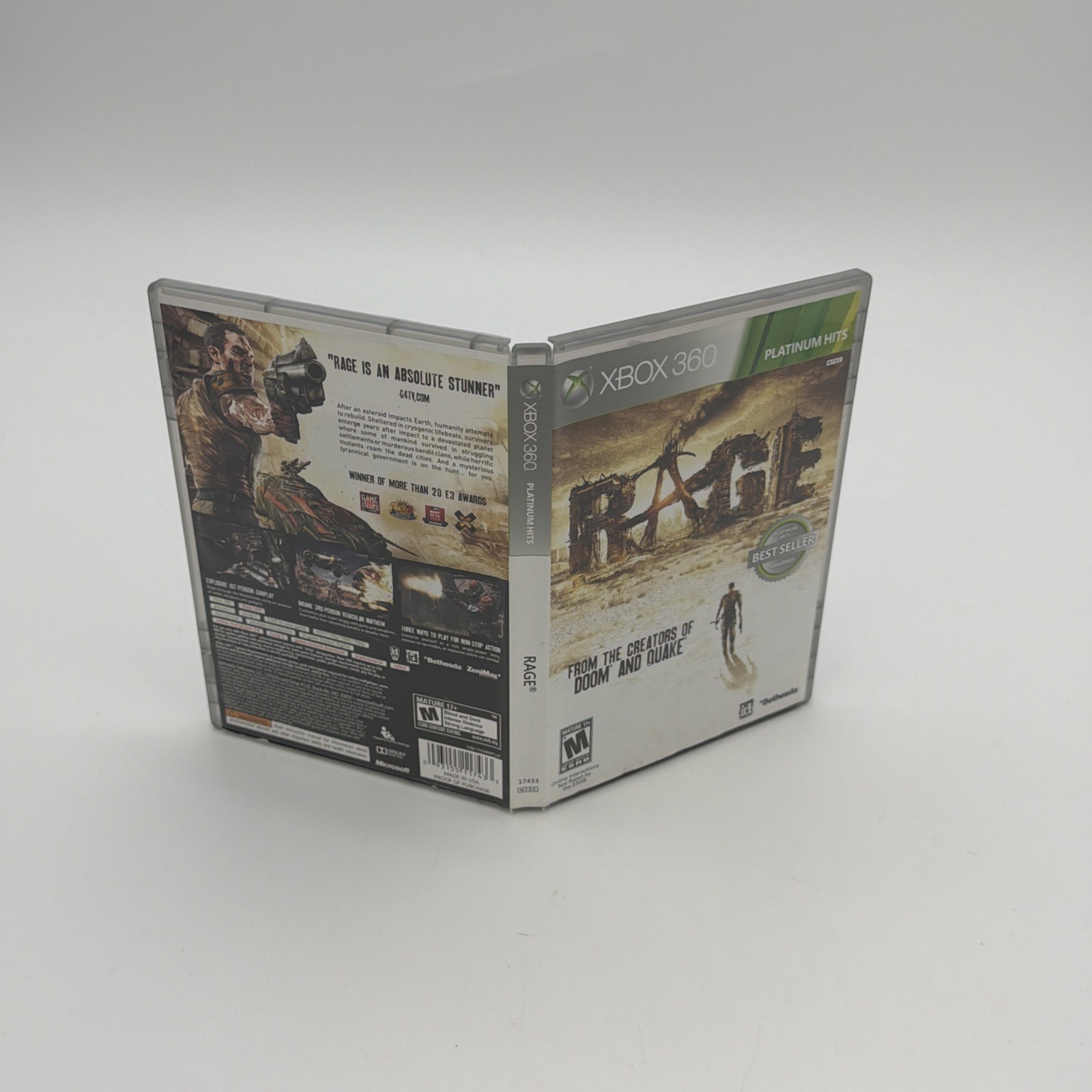 Rage (Microsoft Xbox 360, 2011) CIB Complete Tested Working Free Ship