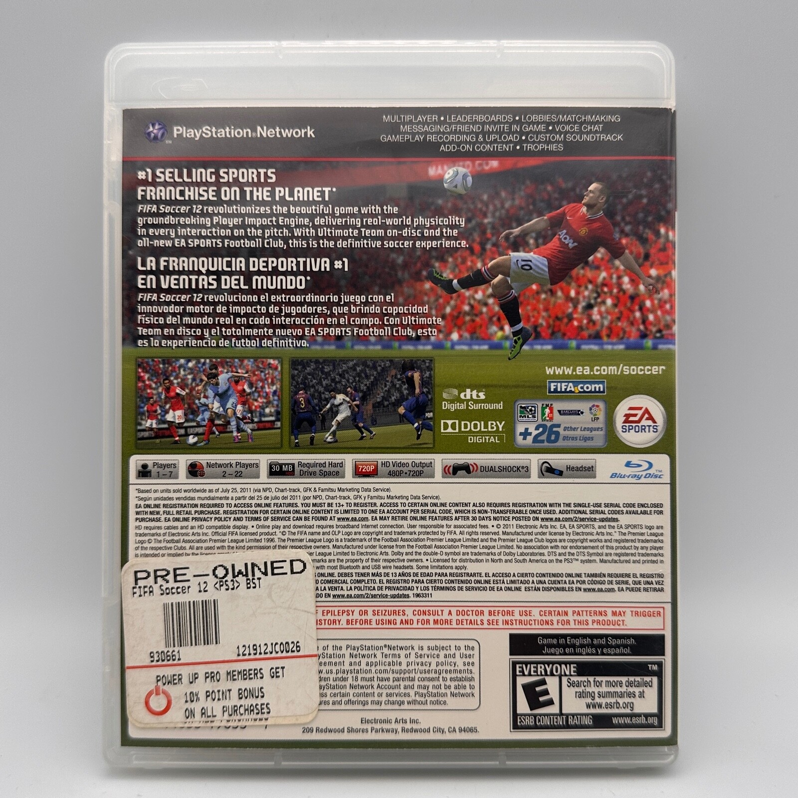 FIFA Soccer 12 PS3 Sony PlayStation 3 EA Sports w/ Manual Insert Fast Shipping