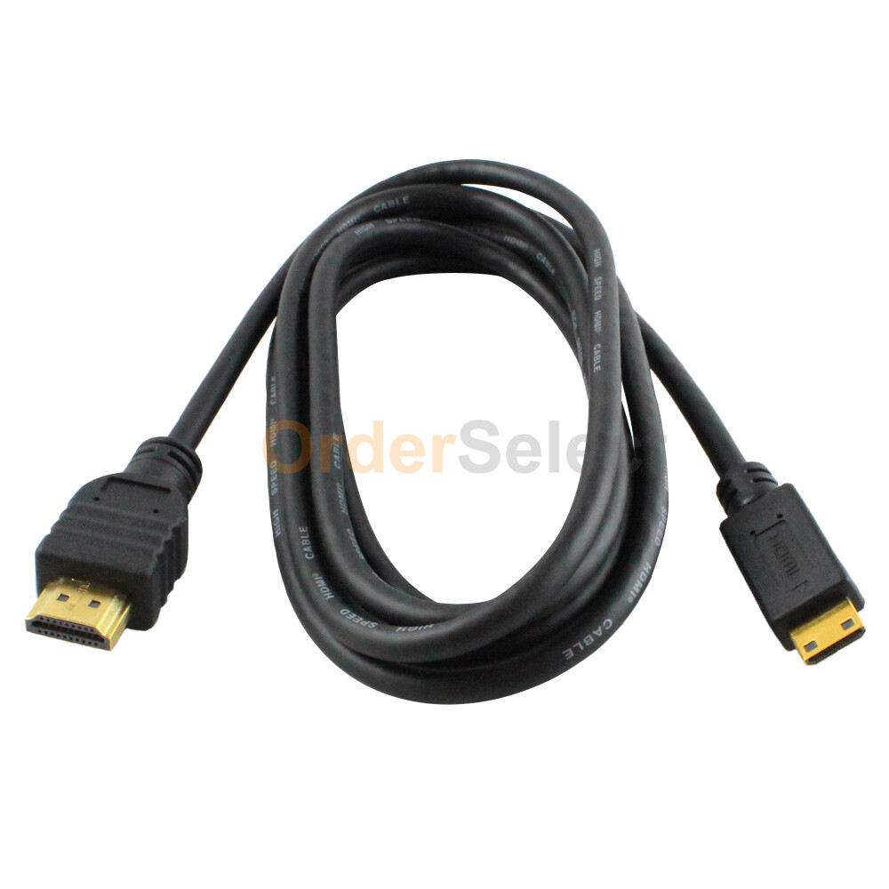 6 FT Mini-HDMI to HDMI 1080p Male to Male Cable 1.3a Type A to C HD Quality