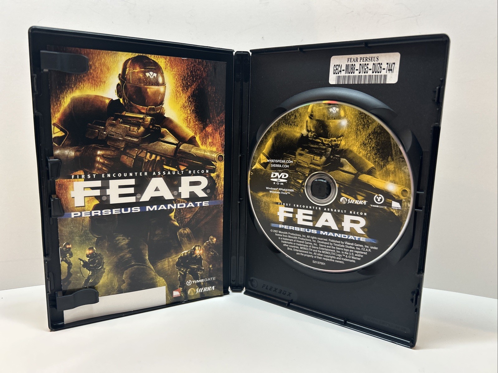 F.E.A.R.: Perseus Mandate (PC Dvd-Rom, 2007) Excellent