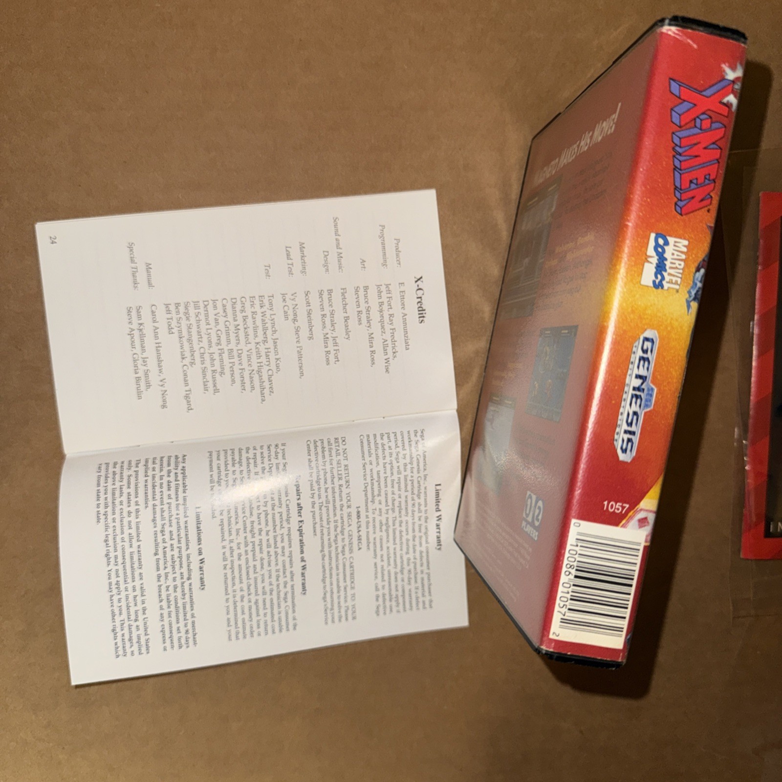 X-MEN Case & Manual No Sega Genesis Game