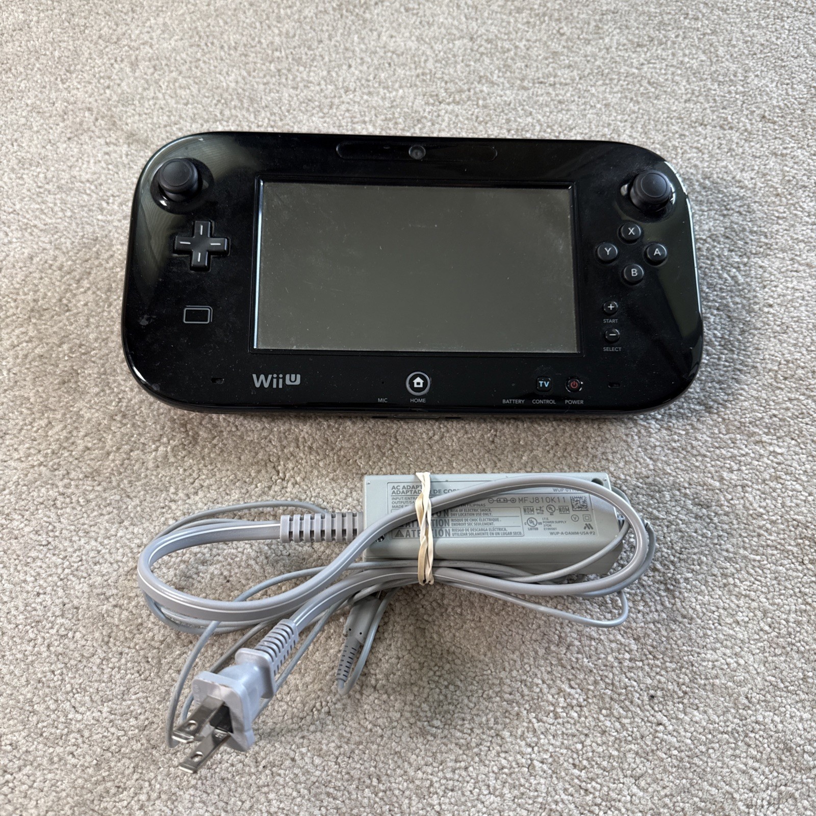 Nintendo Wii U GamePad WUP-010(USA) Black Tablet W/ Stylus & Charger Clean Works