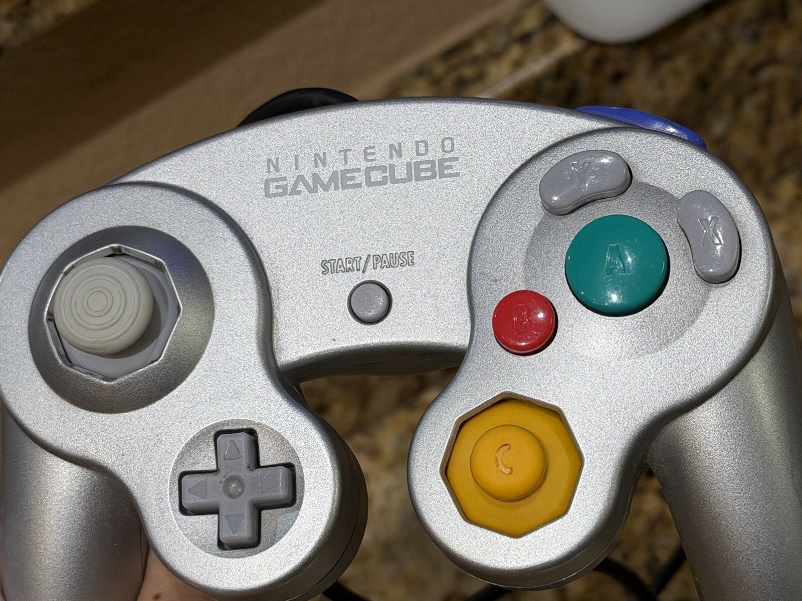 Nintendo GameCube Controller DOL-003 Silver Wired Official OEM Tested Authentic