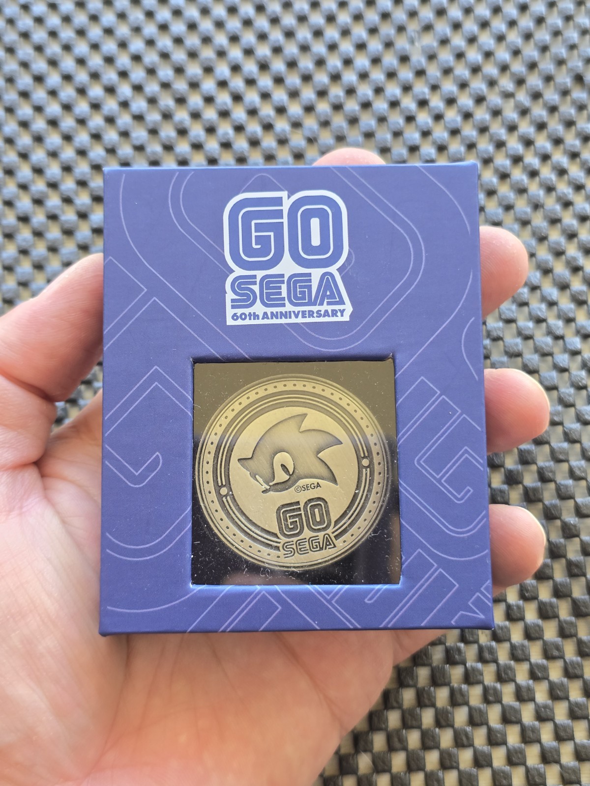 Sonic Hedgehog GO SEGA 60th Anniversary Coin Medal Rare GENESIS SATURN DREAMCAST