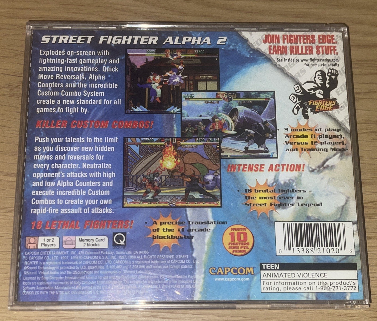 Street Fighter Alpha 2 Fighters Edge (Sony PlayStation 1) PS1 Complete