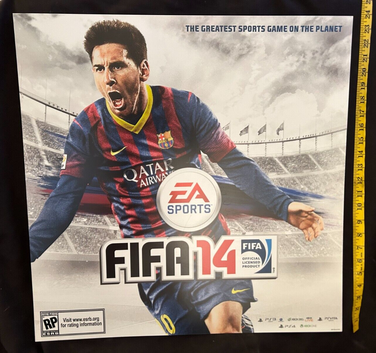Lionel Messi FIFA 14 Store Display EA Sports Video Game 2014 Promo Qatar / Miami