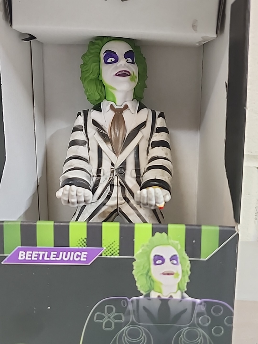 Beetlejuice Figure Sculpture Stripe Suit Phone & Controller Holder By Cable Guys