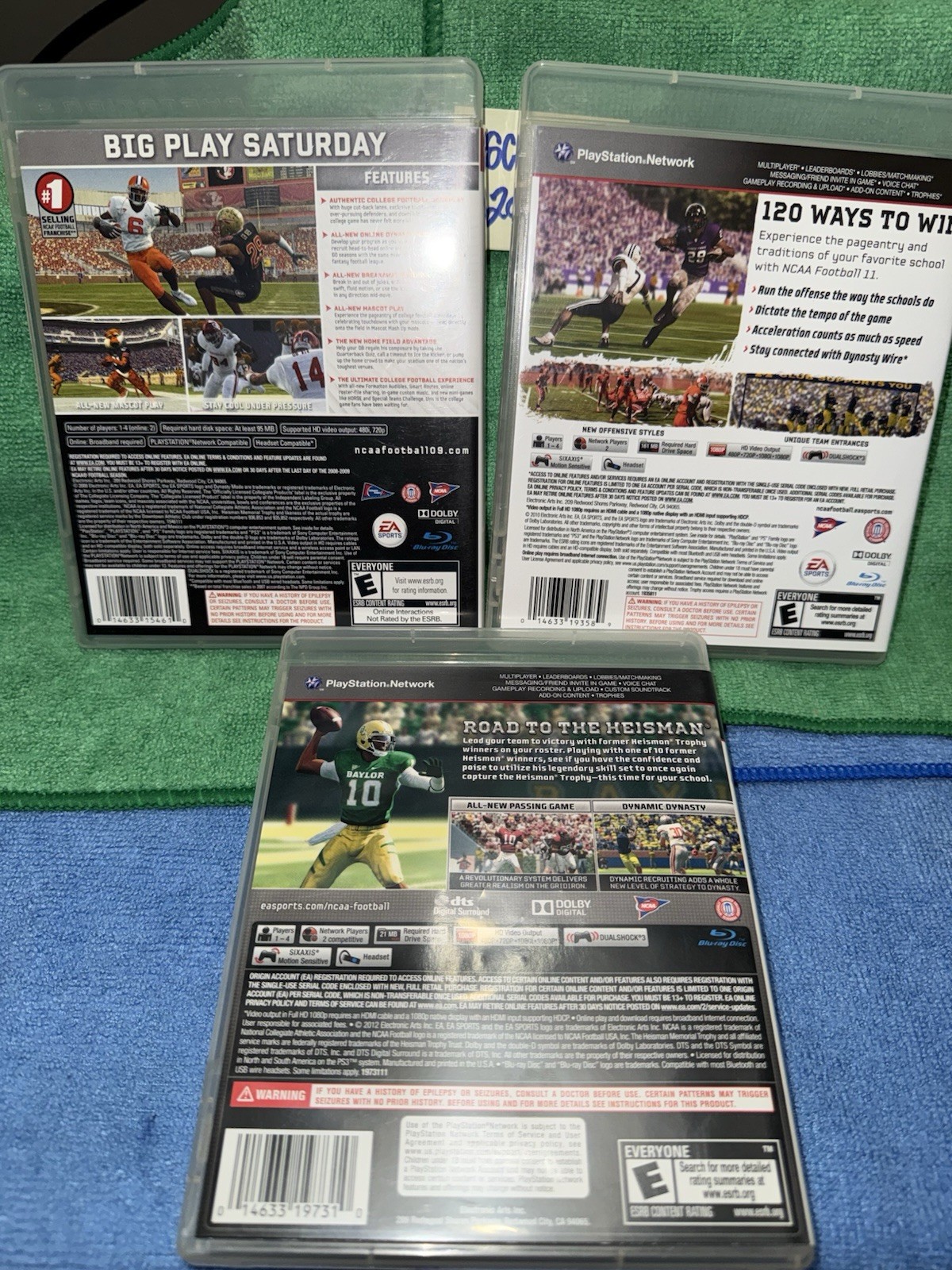 NCAA Football Bundle 3 Games 09, 11 & 13 Sony PlayStation 3 PS3 CIB