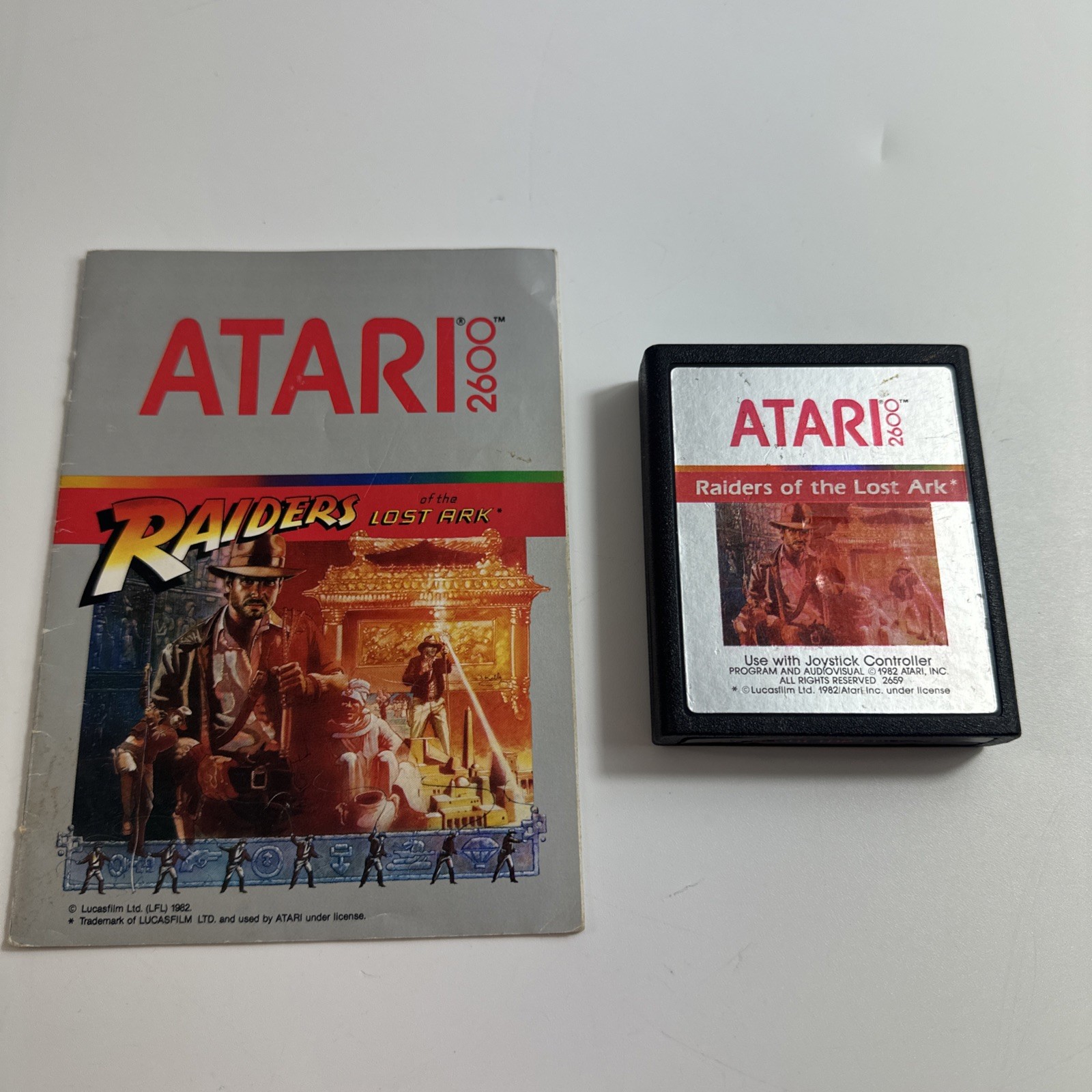 Raiders of the Lost Ark Atari 2600 Cartridge & Manual 1982