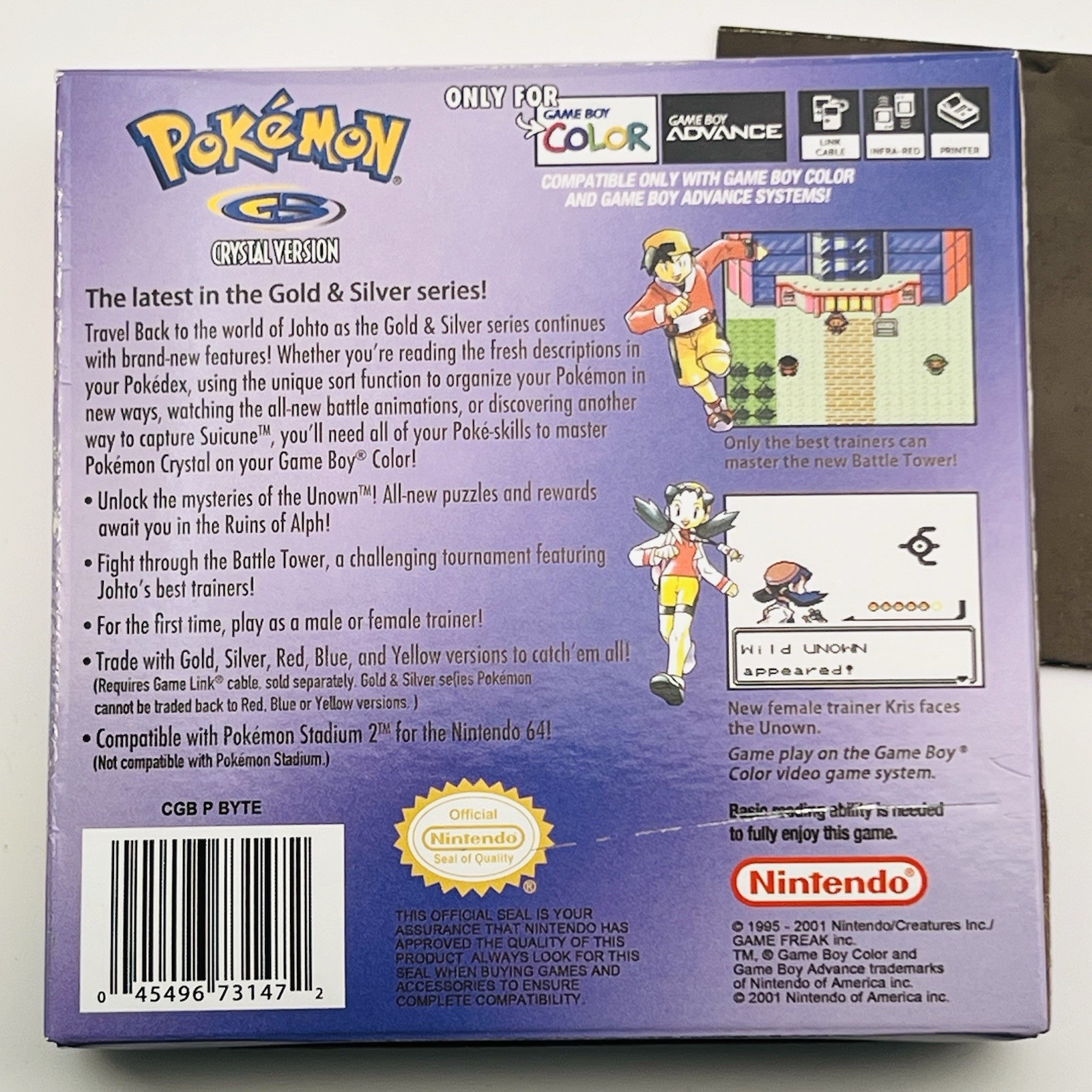 Pokemon Crystal Version (Misprint) CIB Complete in Box Game Boy Color Authentic