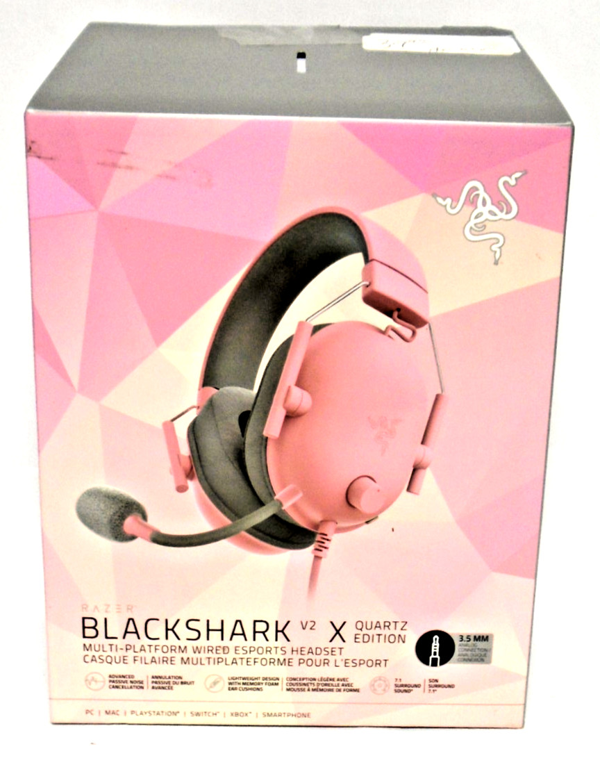 Razer BlackShark V2 X Multi-Platform Wired Gaming Pink Headset Volume Control