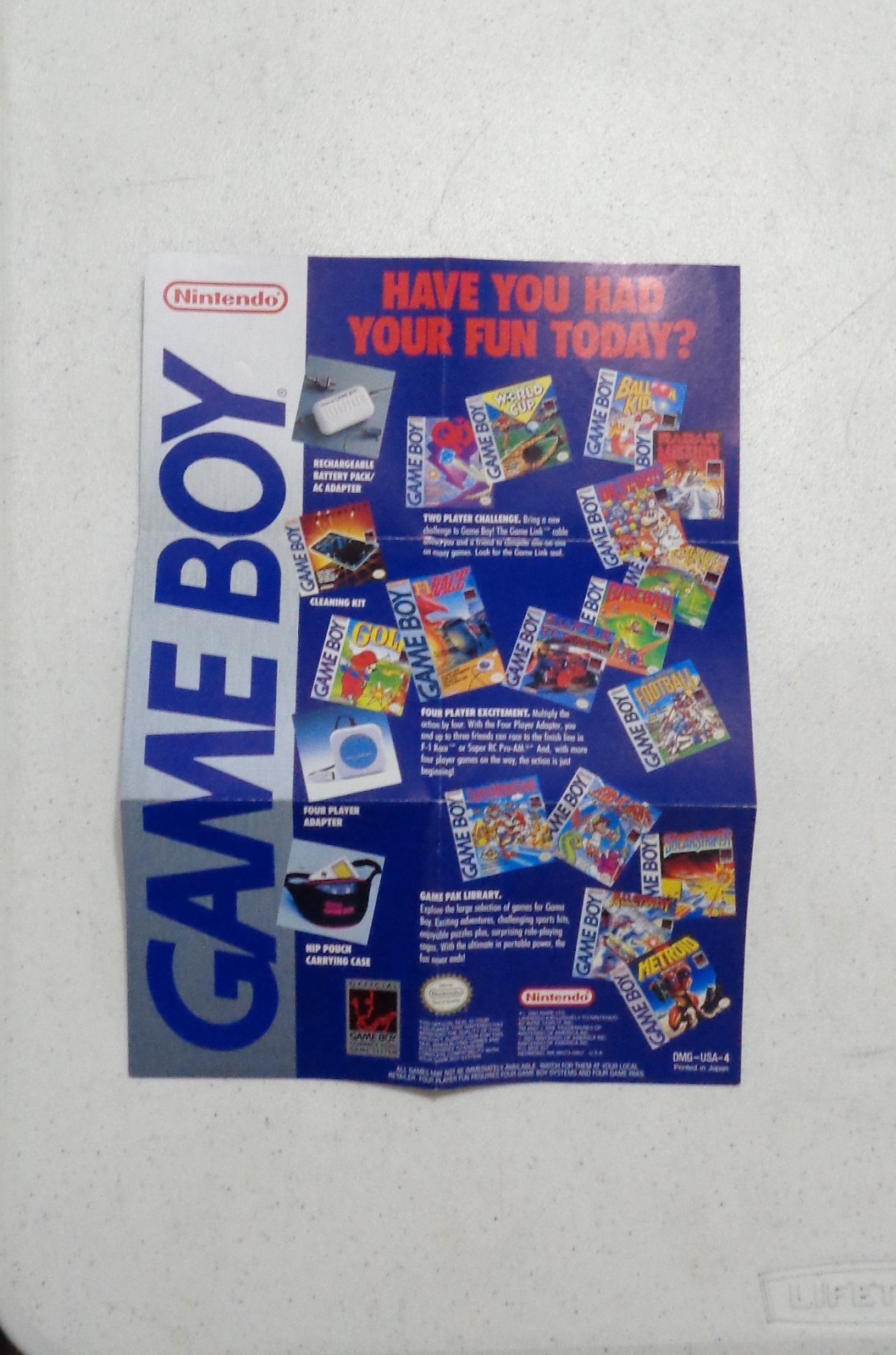 Kirby’s Dream Land Nintendo Game Boy w/Case, Manual, Poster, and Other Paperwork
