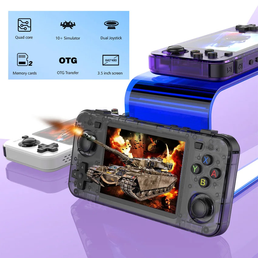 R36H ARKOS Retro Handheld Game Console Portable 64G 128G Pocket Video Player 3.5