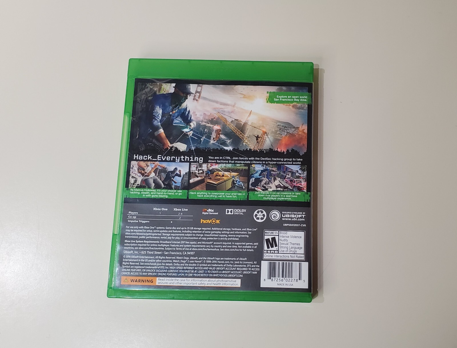Watch Dogs 2 (Microsoft Xbox One, 2016)