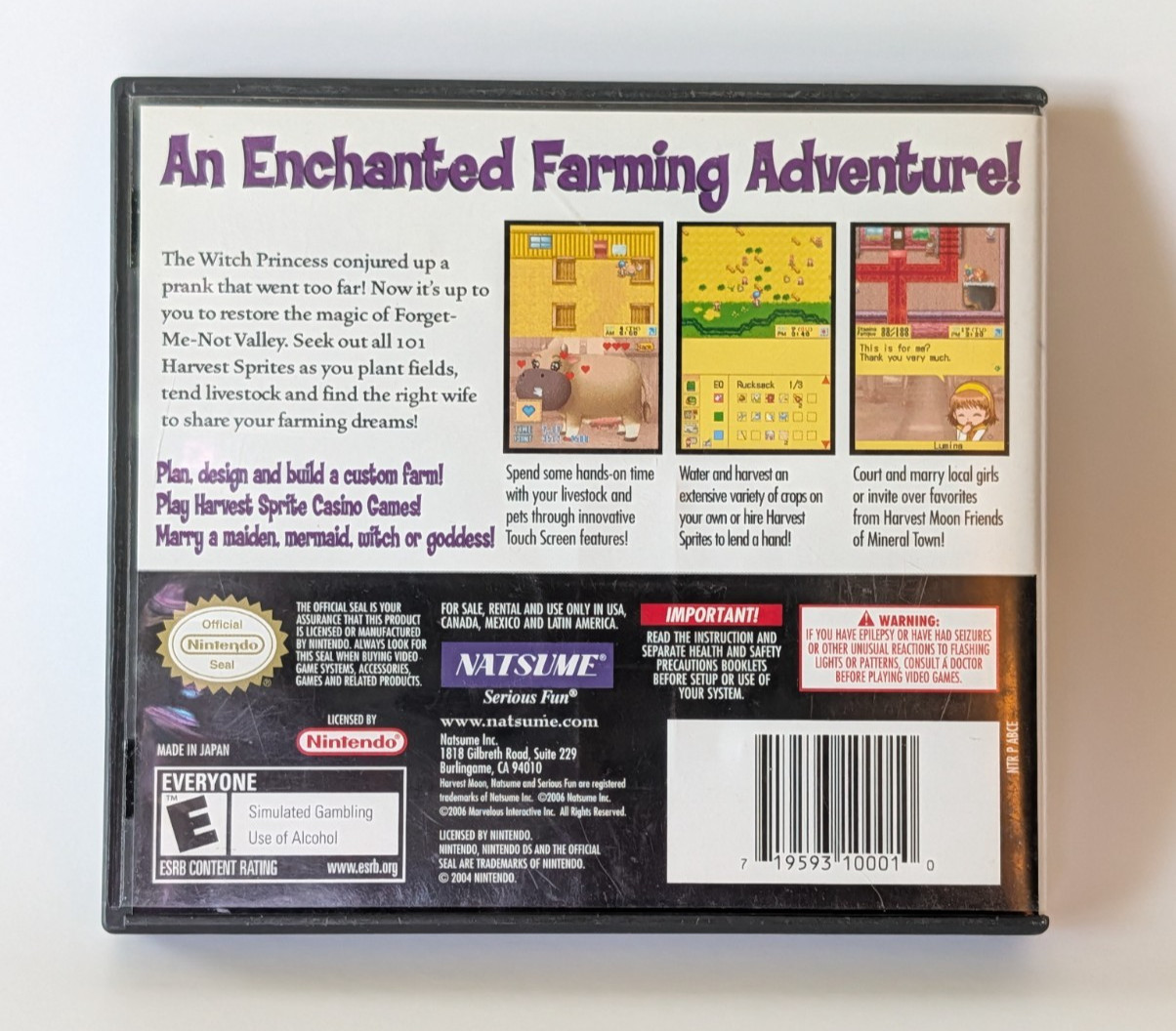 Harvest Moon DS (Nintendo DS, 2005) Natsume Manual Included