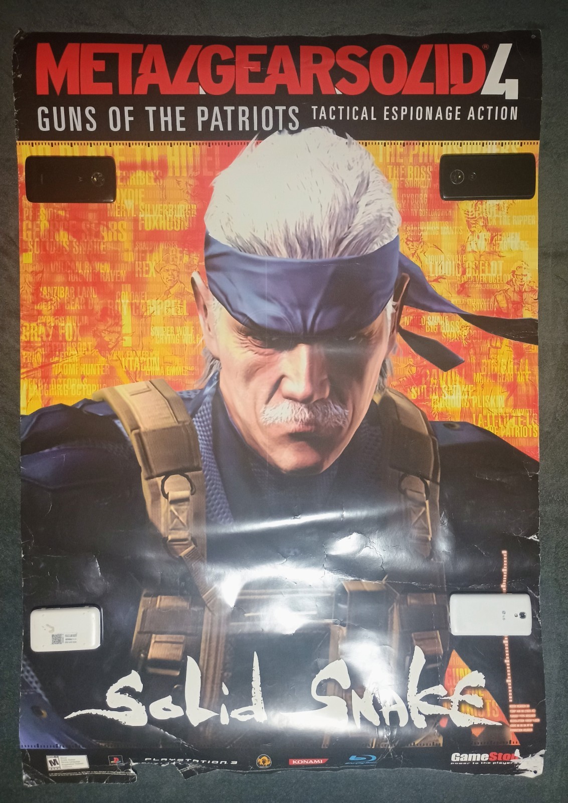 GameStop Metal Gear Solid 4 Solid Snake Poster Huge Oversized 47″x33″ Promo Ad