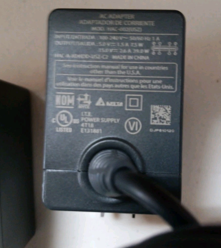 Nintendo HAC-002 AC Adapter USB-C Wired Wall Plug Charger Sold As Is Defective