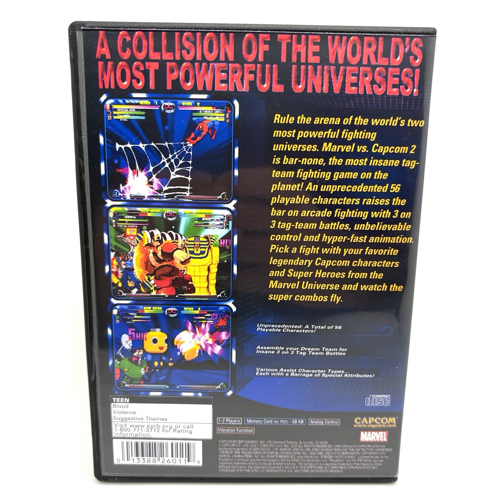 PS2 Marvel vs Capcom 2 PlayStation 2 OEM Case & Reprinted Artwork