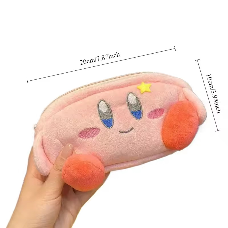 Anime Kirby Kawaii Plush Pencil Case Large Capacity Pen Bag Cosmetic Pouch Gift