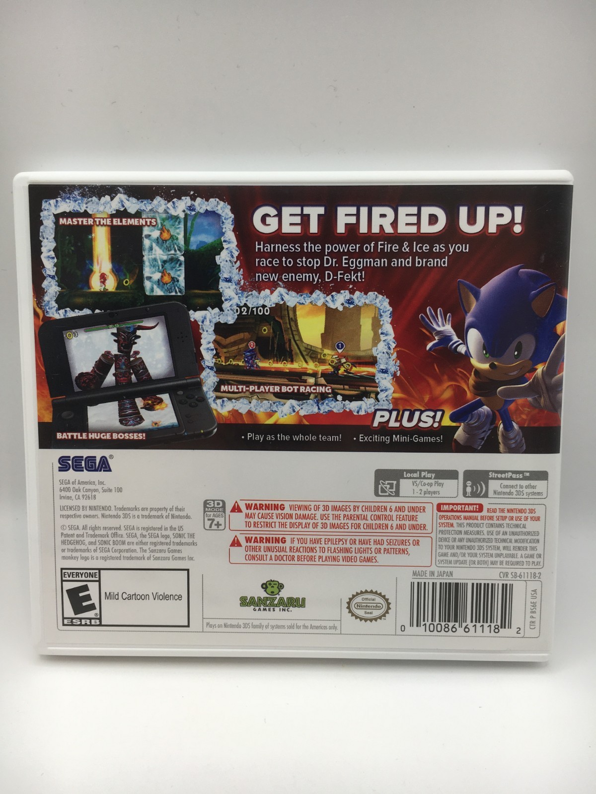 Nintendo 3DS – Sonic Boom: Fire & Ice w/ Box (Works)