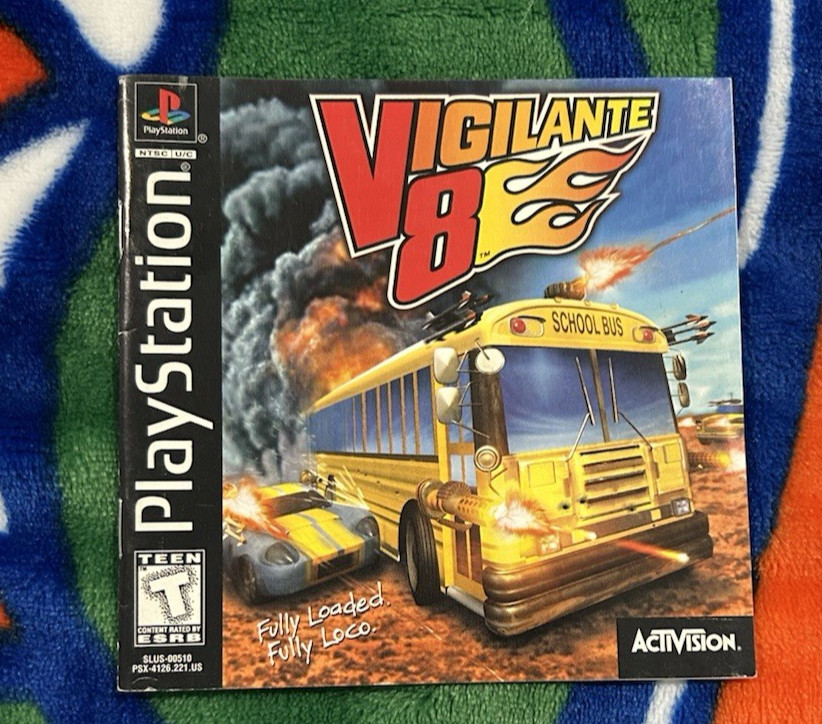 SONY Playstation 1 PS1 Video Game Manual Vigilante 8 + Registration Card Intact