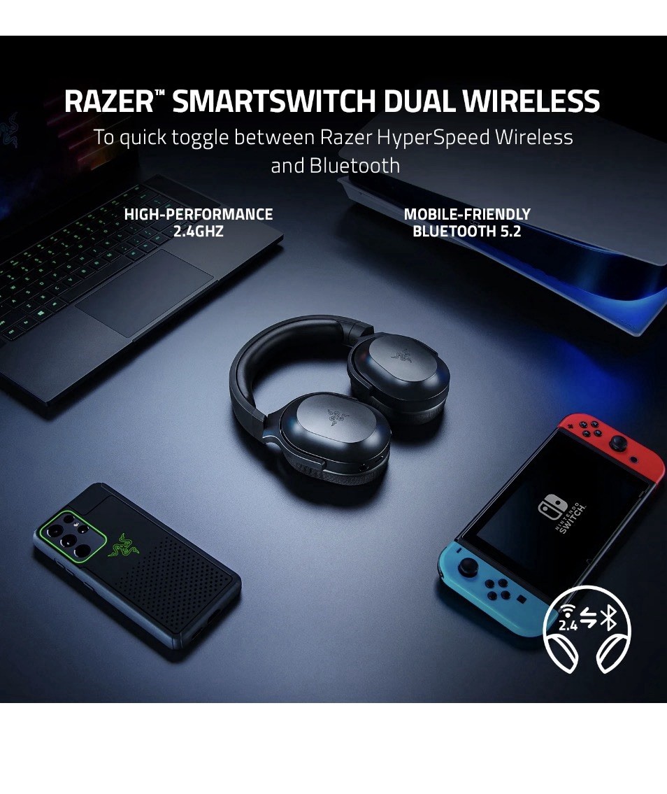 Razer Barracuda X Wireless Gaming Headset – Black (RZ0404430100R3U1)