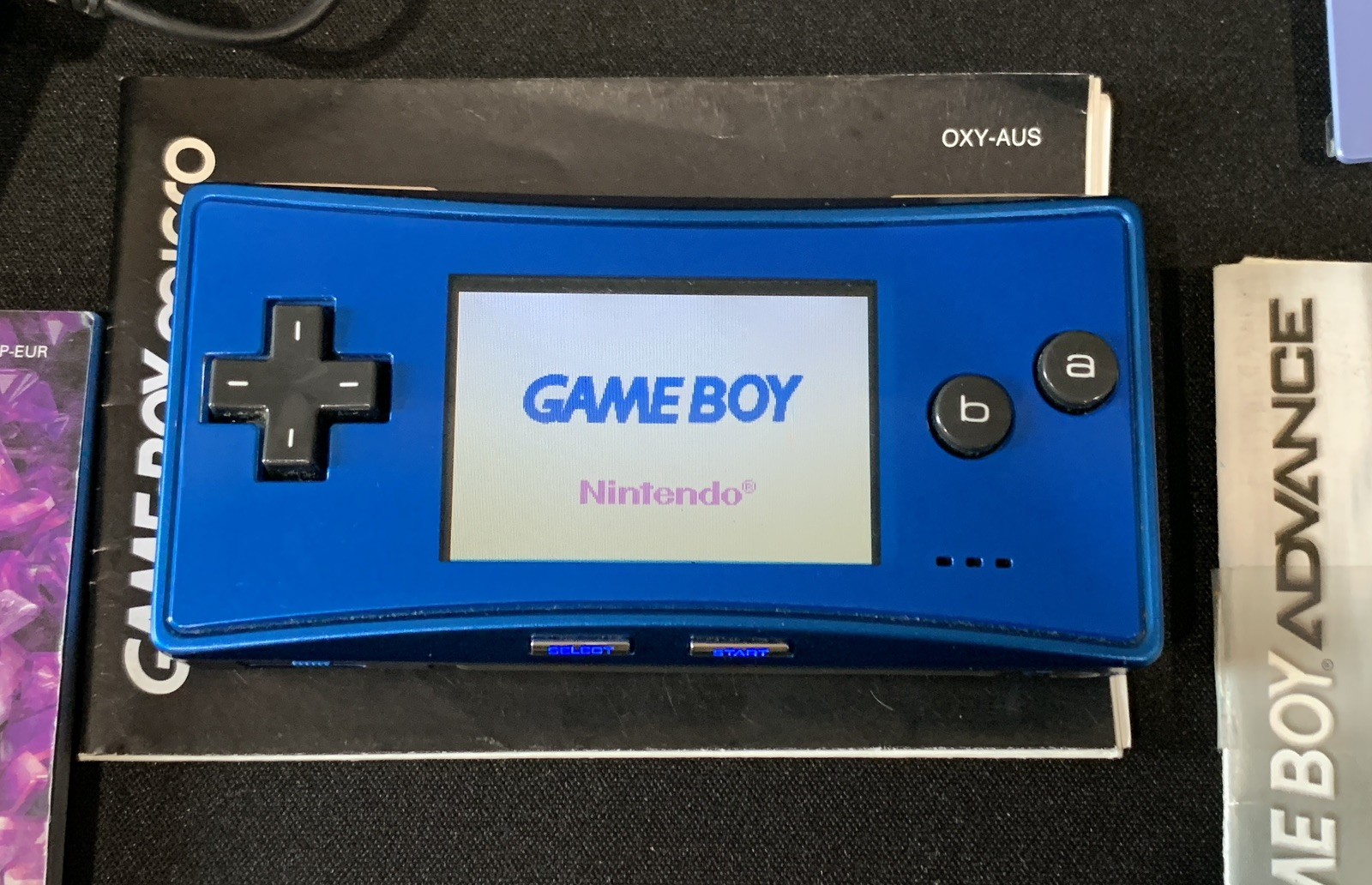 Nintendo Gameboy Micro Console Blue OXY-001 (AUS) working + 4 games + charger