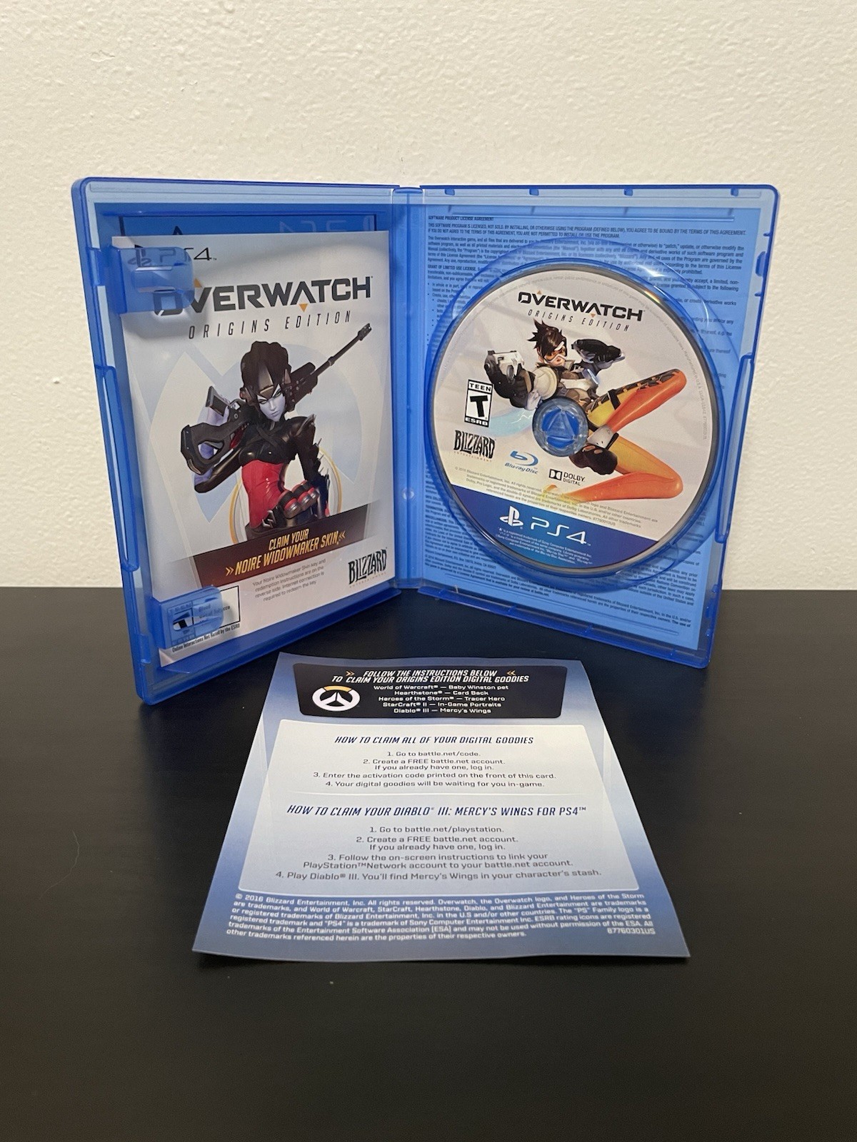 Overwatch Origins Edition PS4 PlayStation 4 Noire Widowmaker Skin Exp. READ