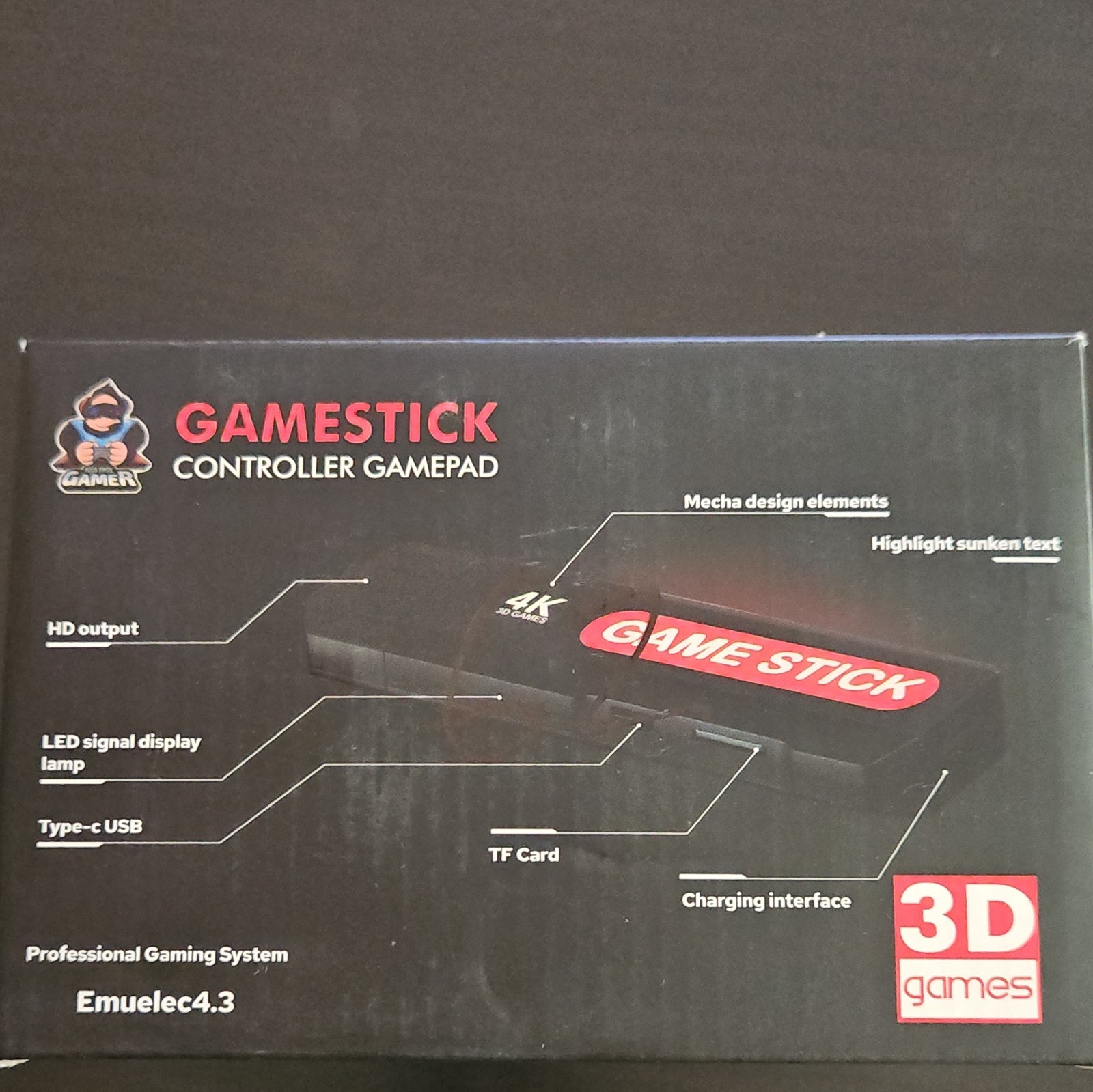 GameStick X2 4K HDMI Microconsole TV Game Stick 32GB w/ Controller Black
