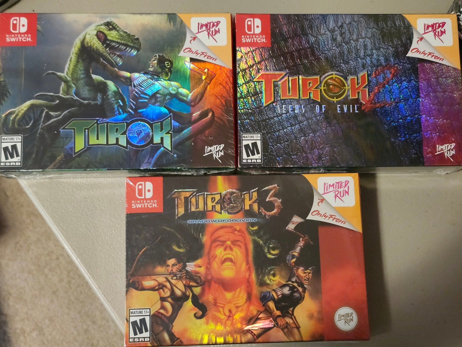Turok 1, 2, and 3. Classic Edition Nintendo Switch Limited Run Games Brand New