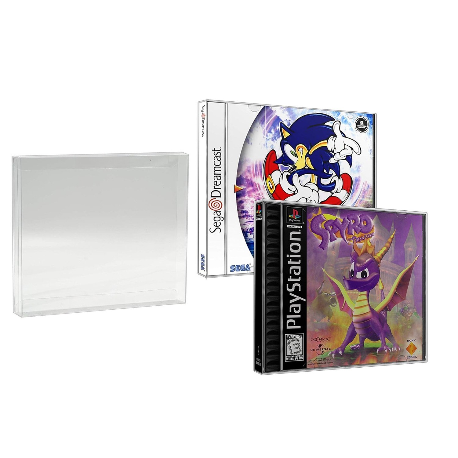 Clear Protective Box Protector For SONY PS1 CD Jewel/ Sega Dreamcast Video Game