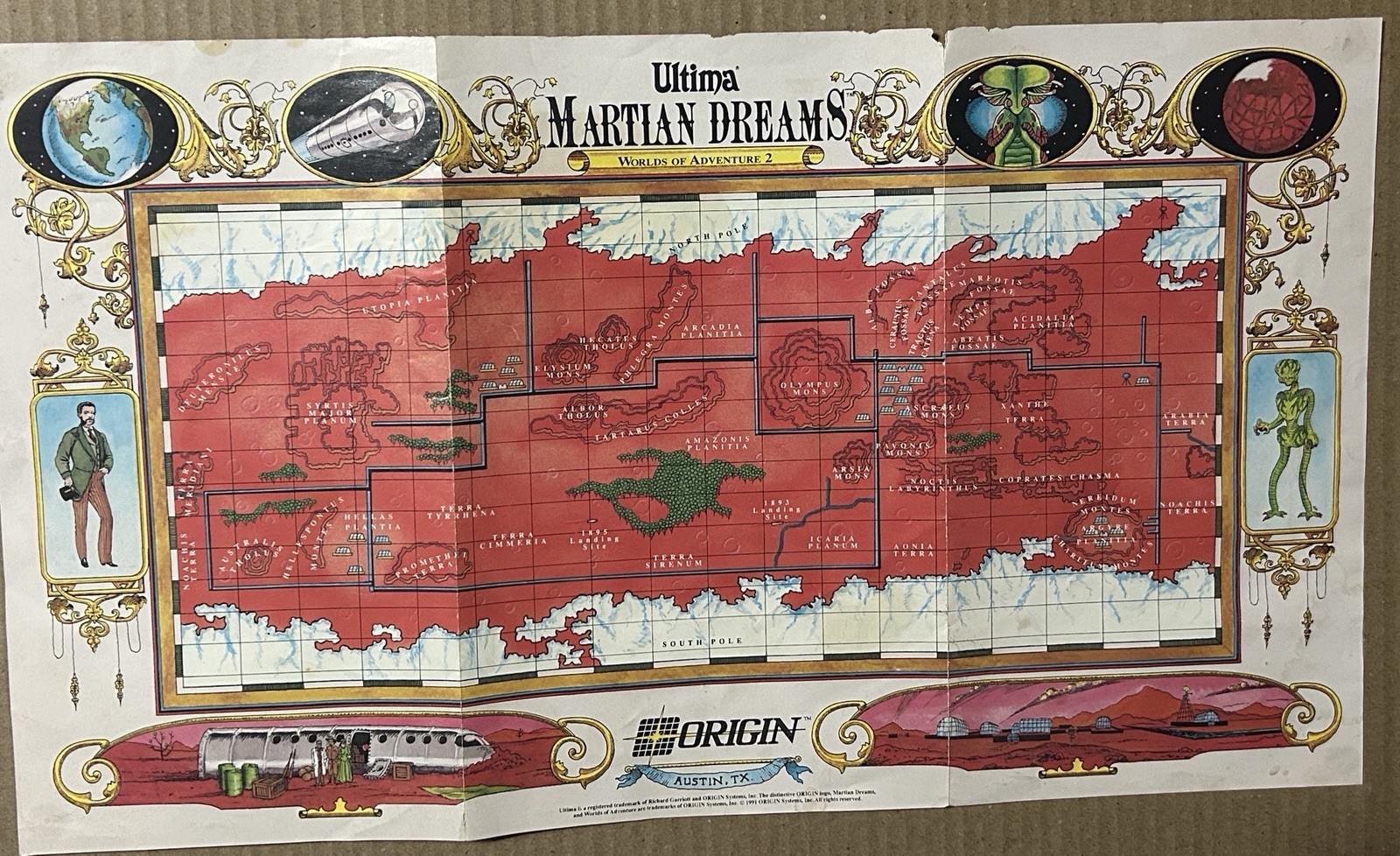 ULTIMA Worlds of Adventure 2 MARTIAN DREAMS 3.5″ Disks IBM PC Game Big Box