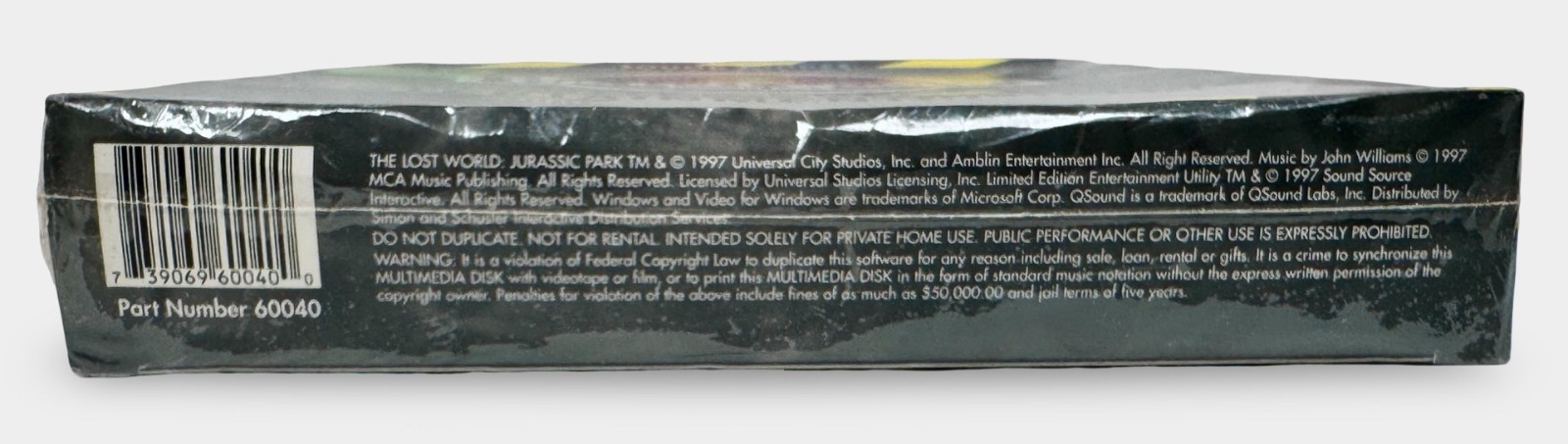 The Lost World Jurassic Park Entertainment Utility SEALED Limited Edition of 25k