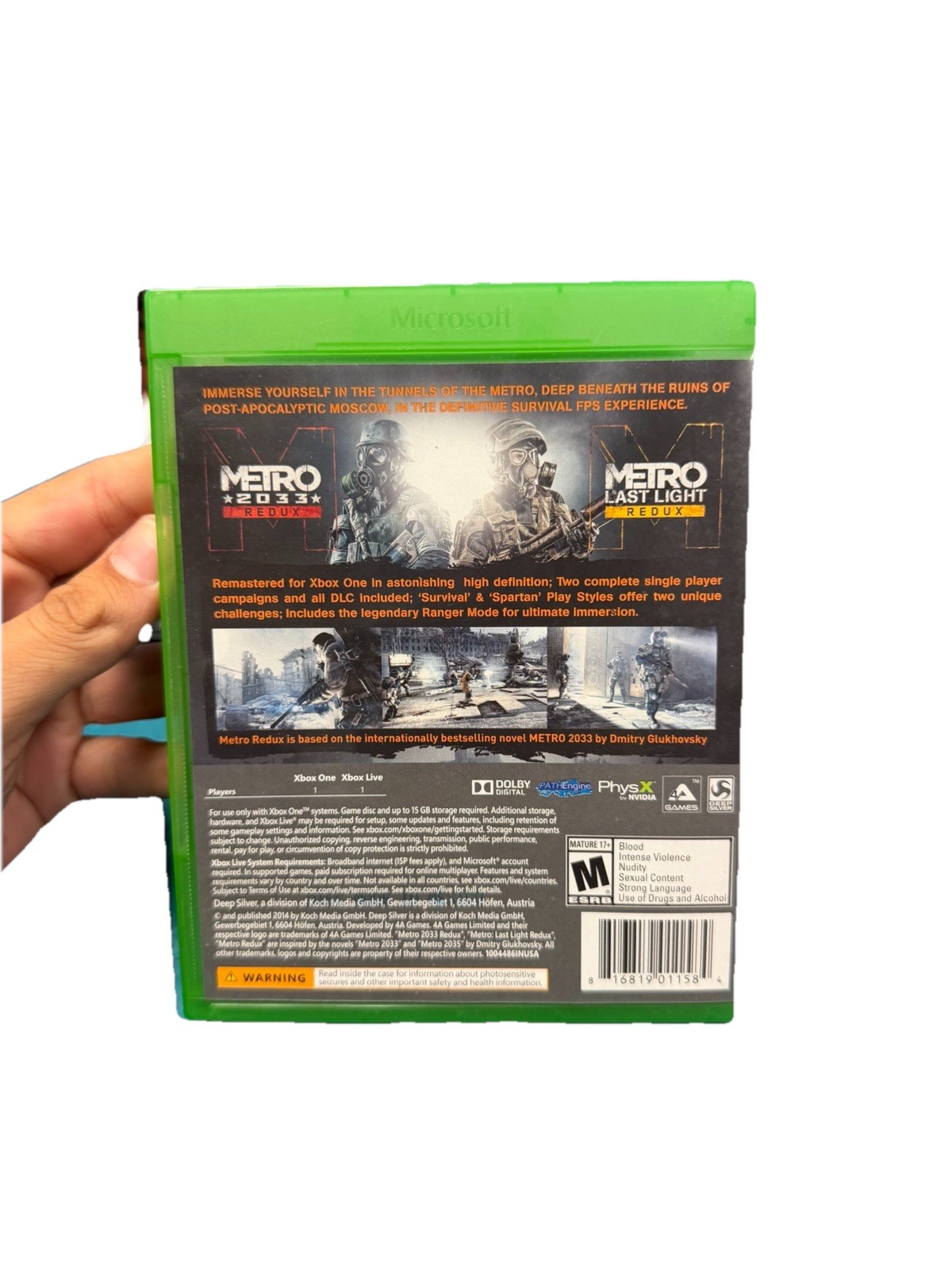 Deep Silver Metro Redux Xbox One M Shooter Survival Compilation NTSC-U/C 2014