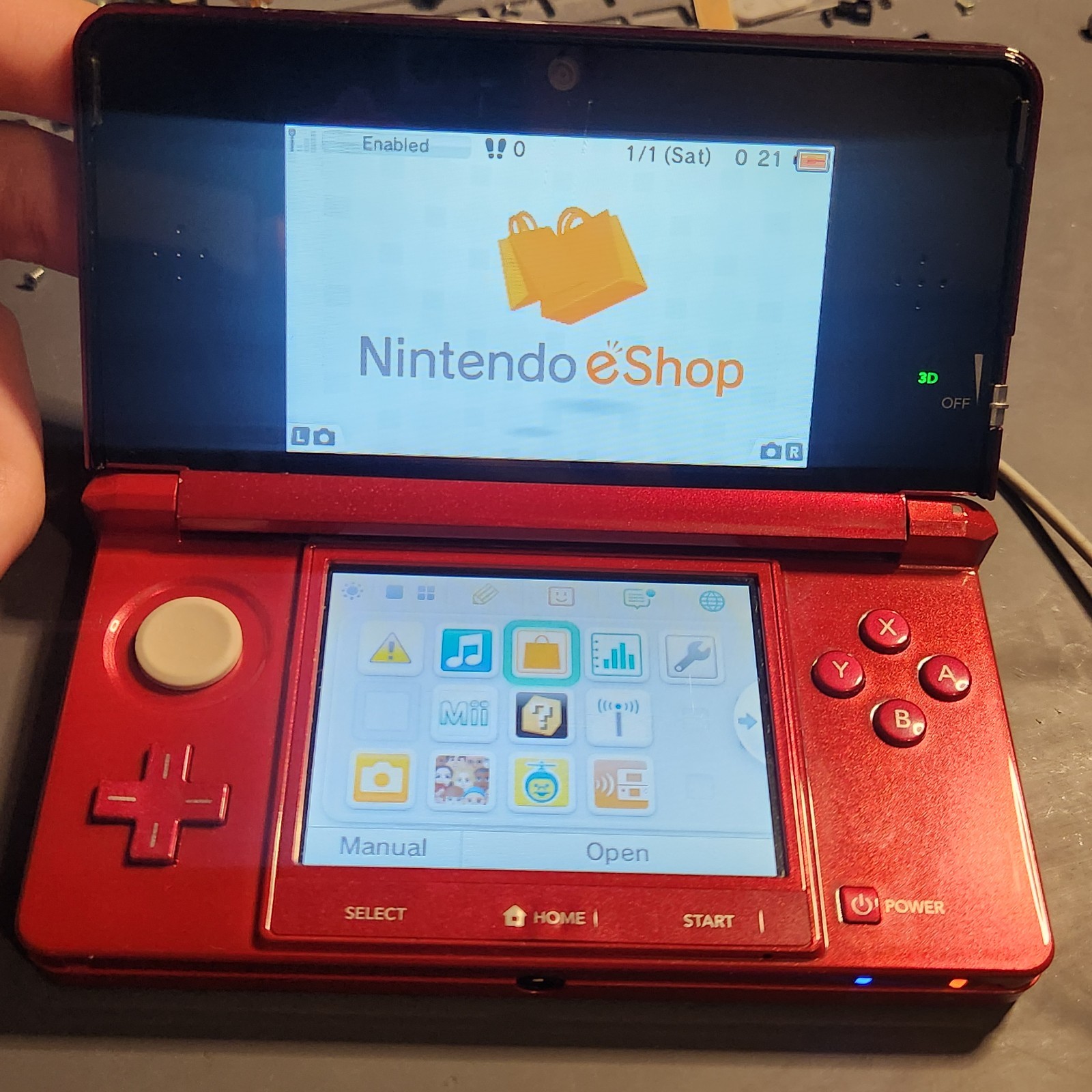 Nintendo 3DS Handheld Game Console Flame Red