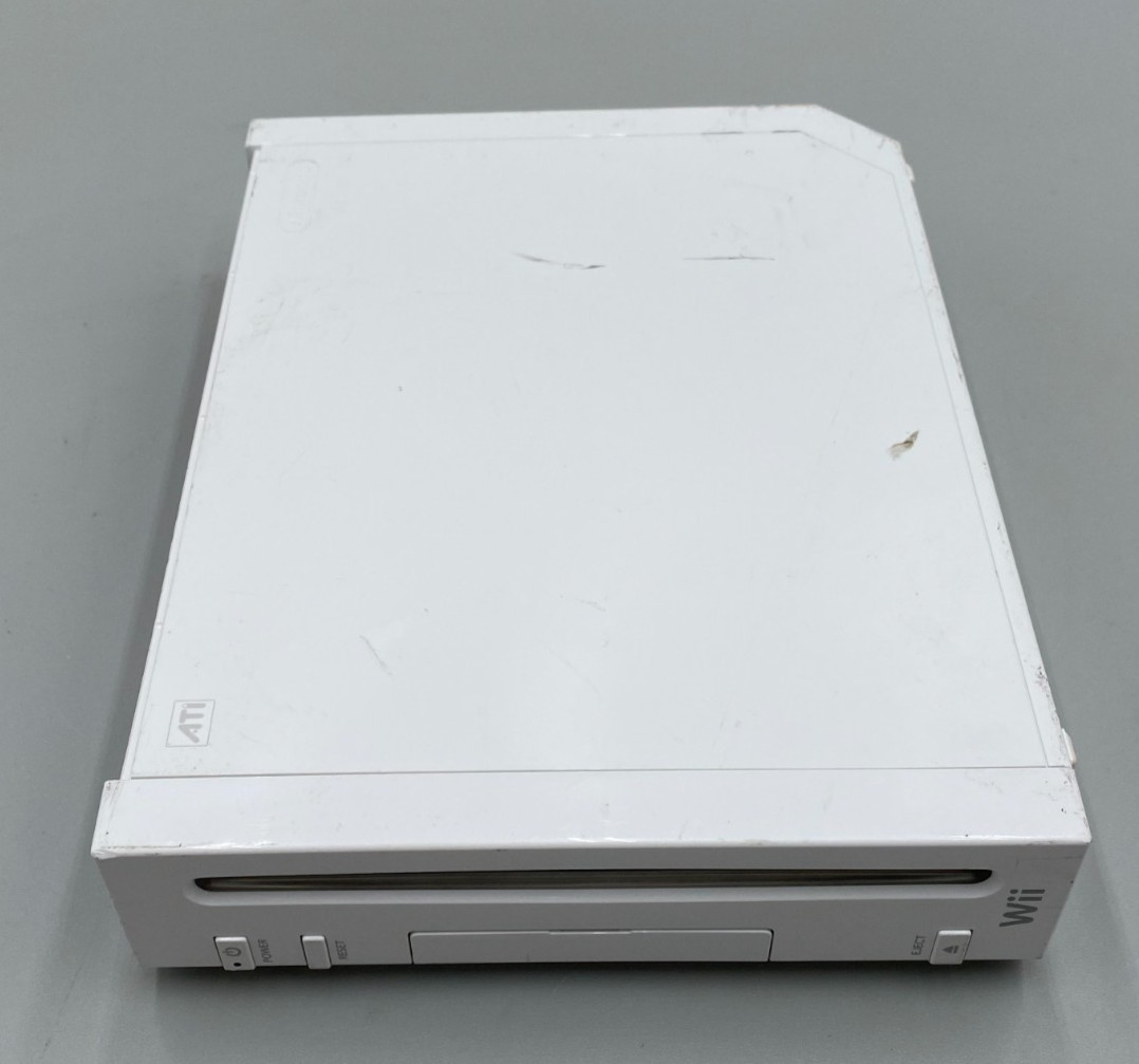 Nintendo Wii RVL-001 Home Console White + 2 Controllers/White Steering Wheel C