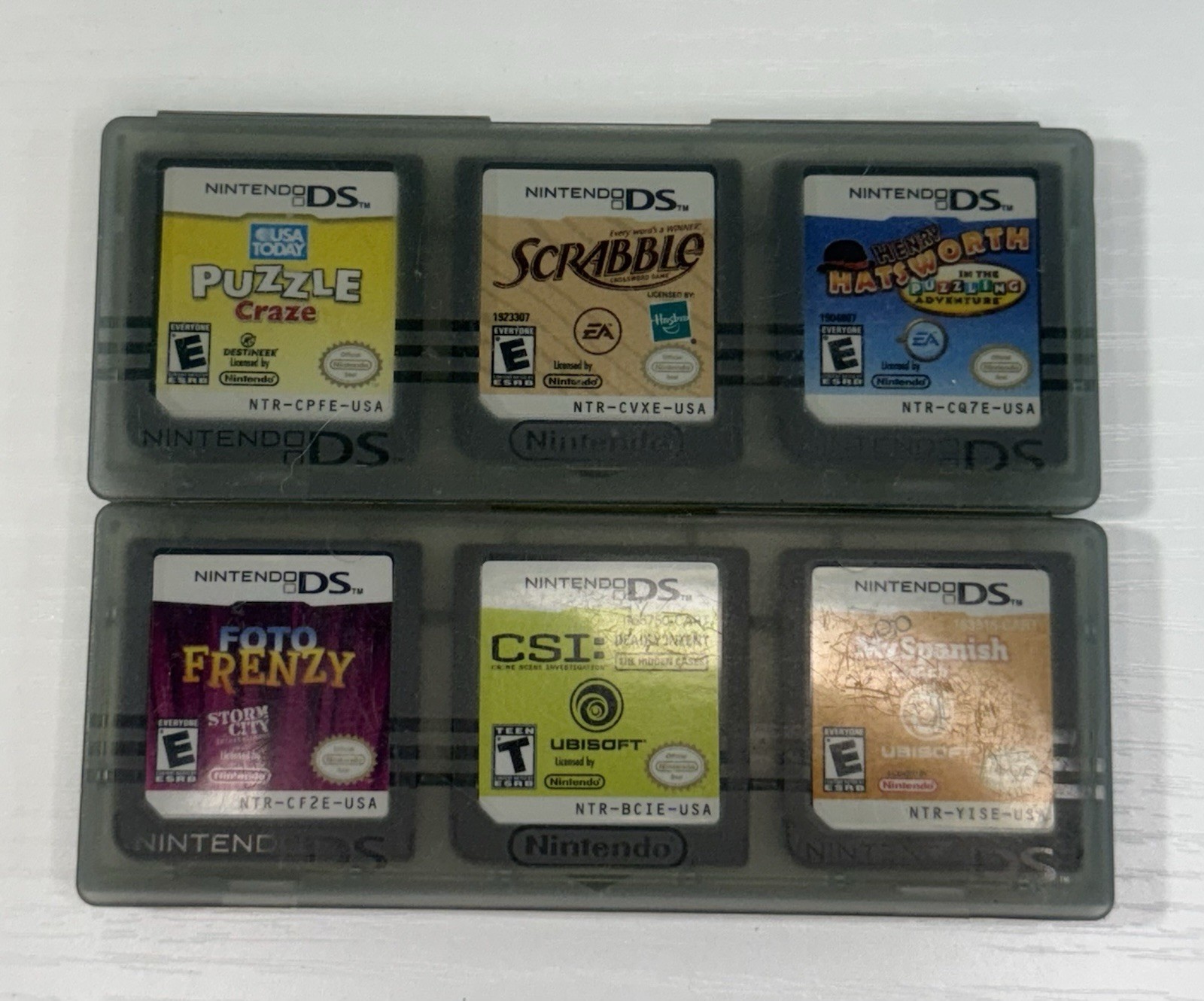 Lot Of 6 Nintendo DS Games Scrabble, Henry Hatsworth, Foto Frenzy Storm City