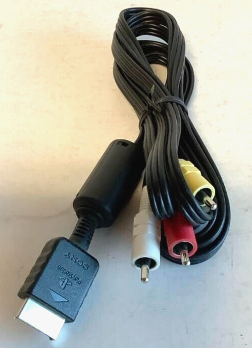 OEM Sony PlayStation A/V CABLE Connect Cord Genuine Composite 5’ft PS1 PS2 PS3