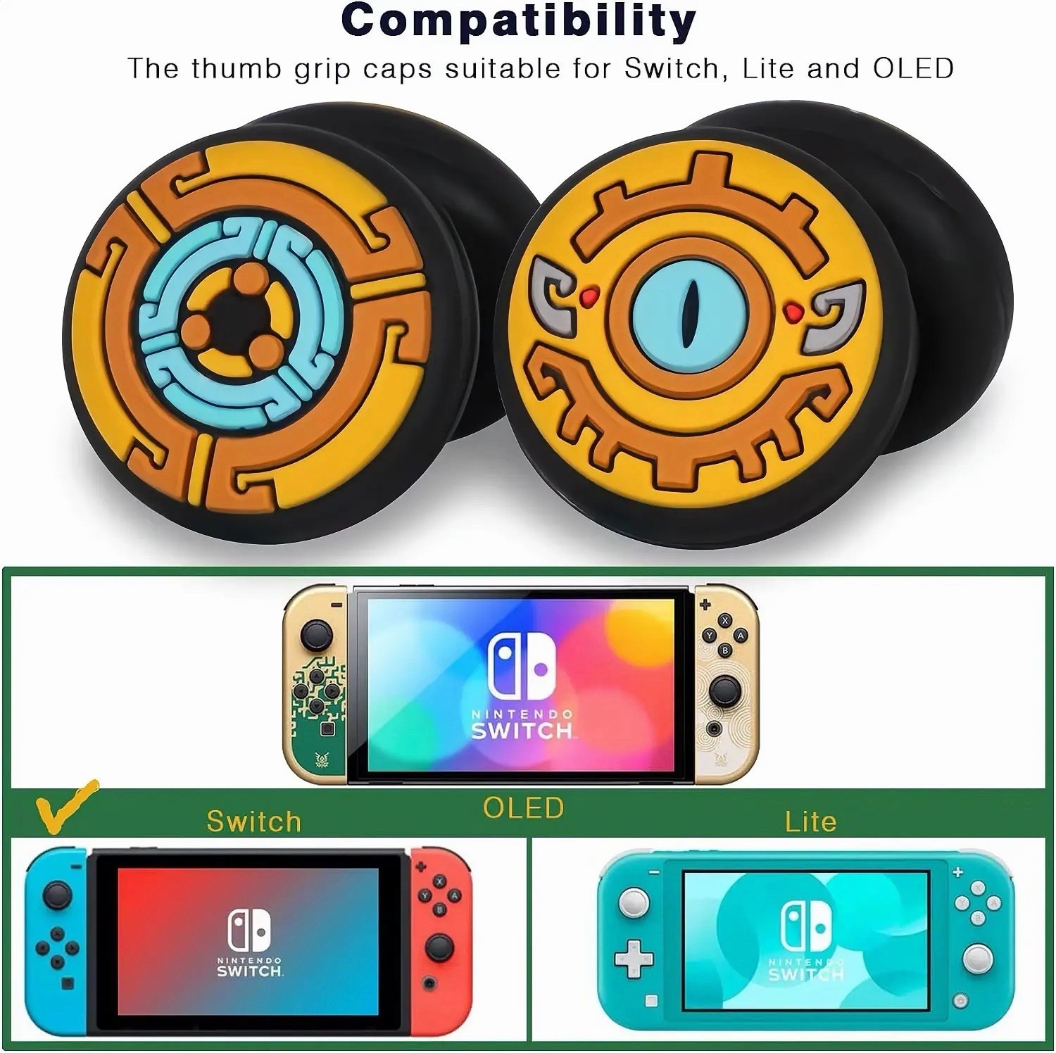 Thumb Grips for Nintendo Switch OLED Lite Joy Con Analog Stick Cap Cover
