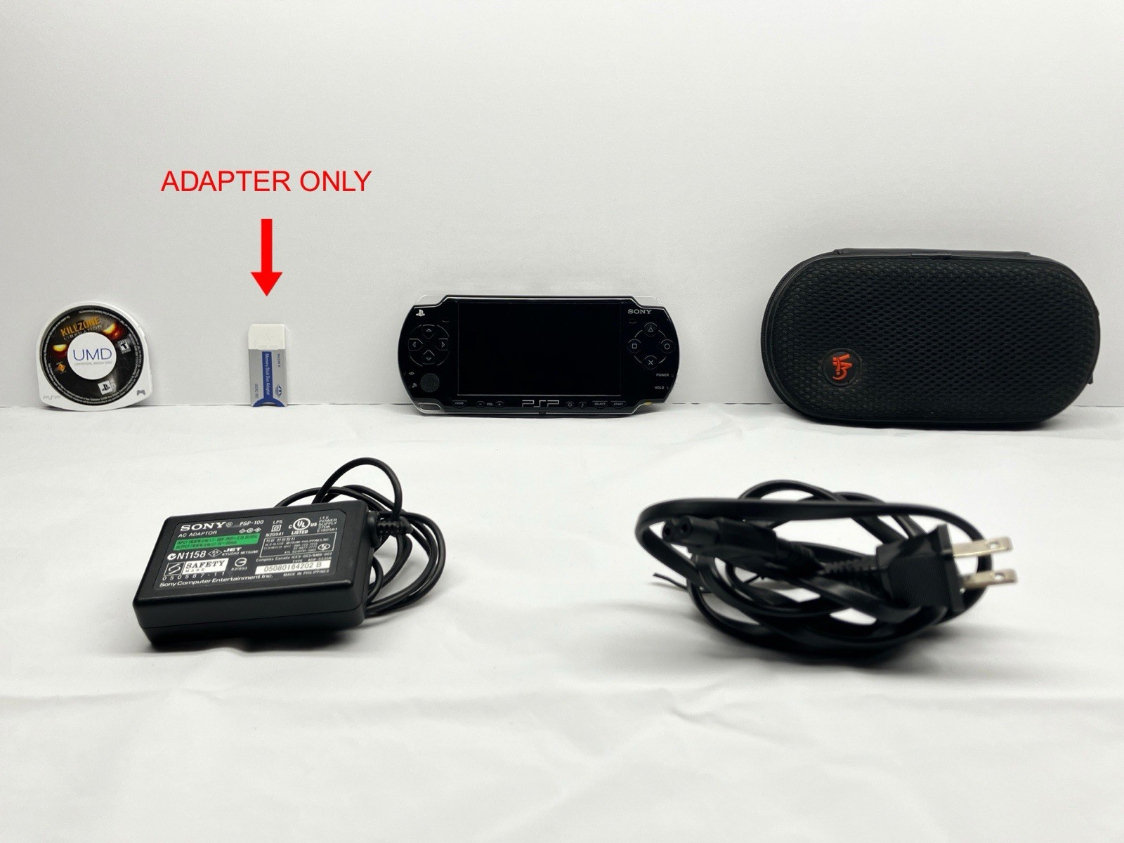 Sony PlayStation Portable PSP PSP-2001 Gaming System Black, Needs Battery.