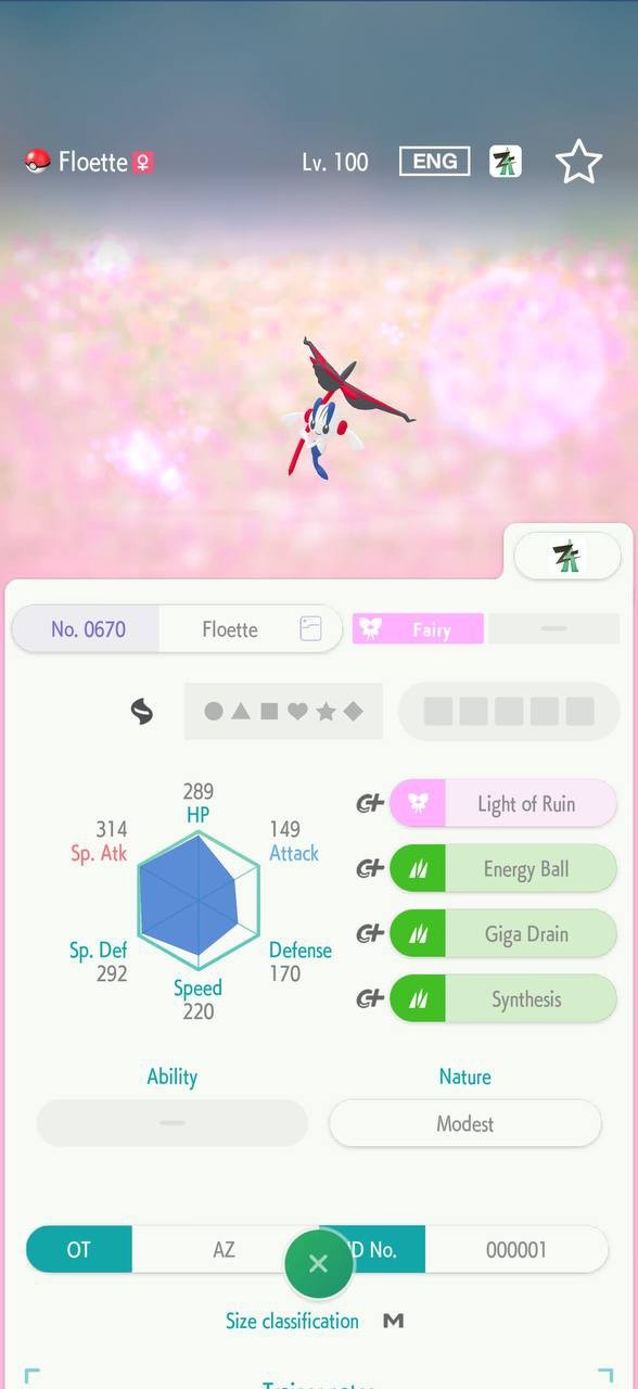 FLOETTE ETERNAL FLOWER🔥6IV NON SHINY POKÉMON HOME🔥Pokemon CHAMPIONS Legends ZA
