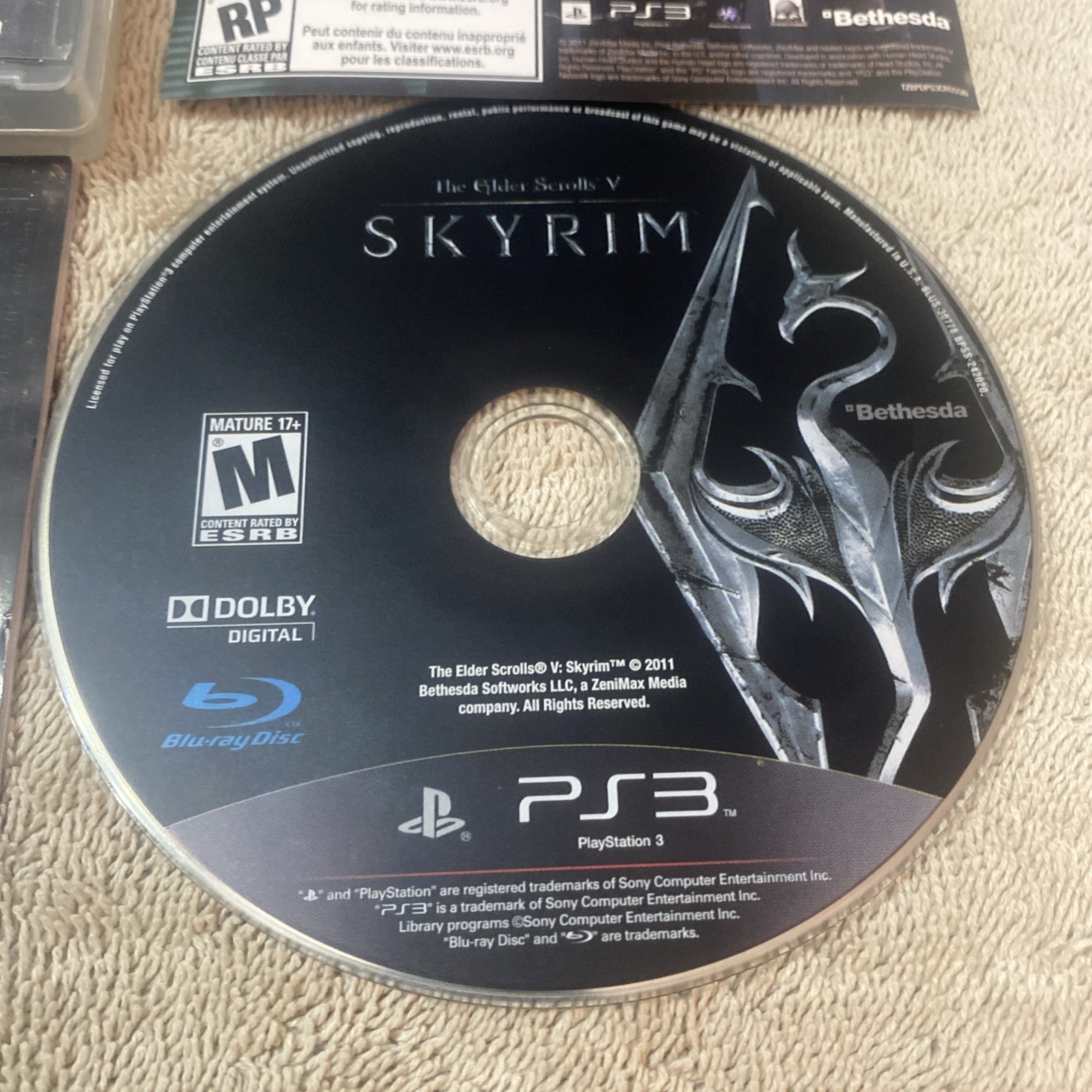 The Elder Scrolls 5 V: Skyrim for PlayStation 3 PS3 With Manual Tested Action M