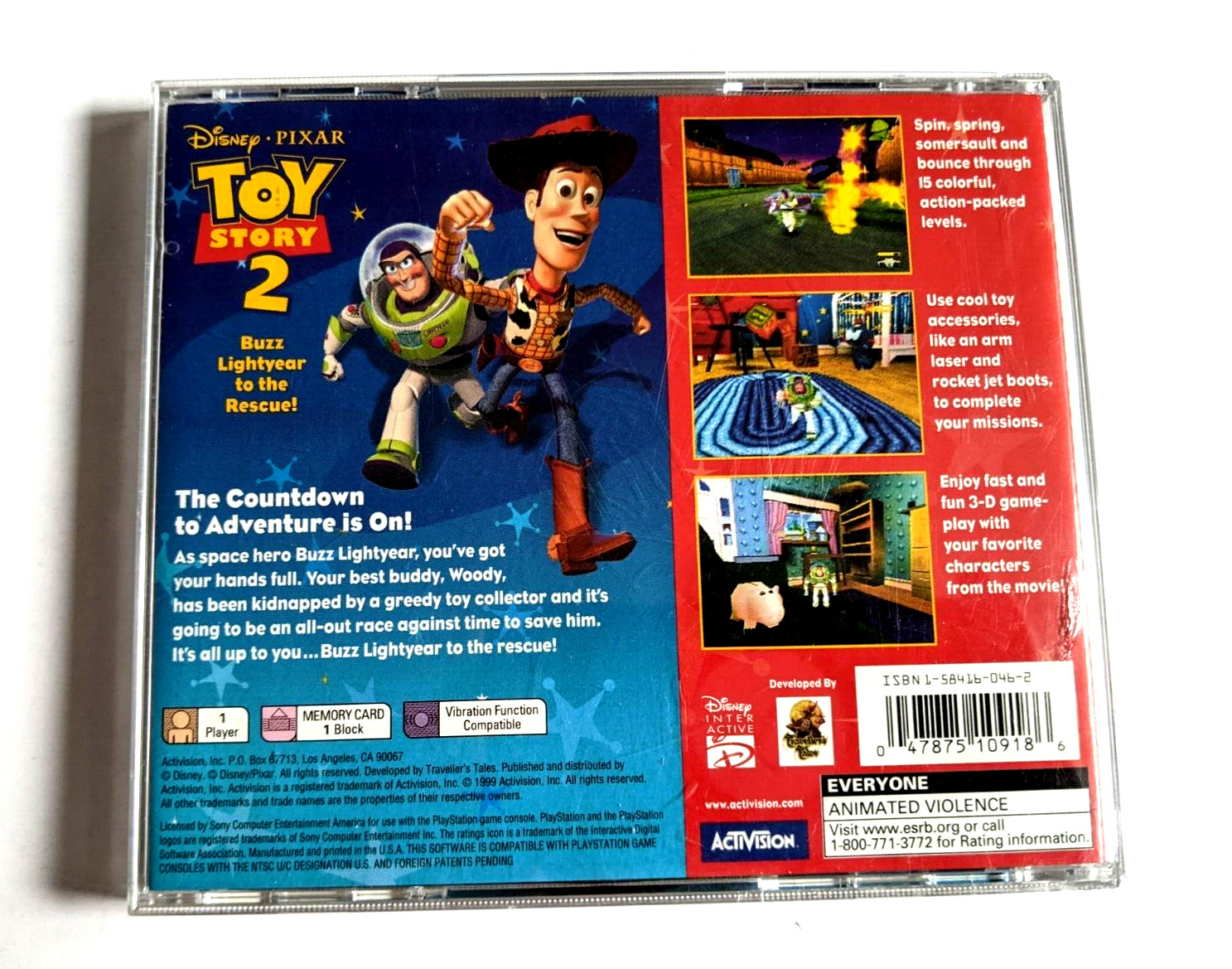 Toy Story 2: Buzz Lightyear to the Rescue (PlayStation 1, 1999) Complete, Tested