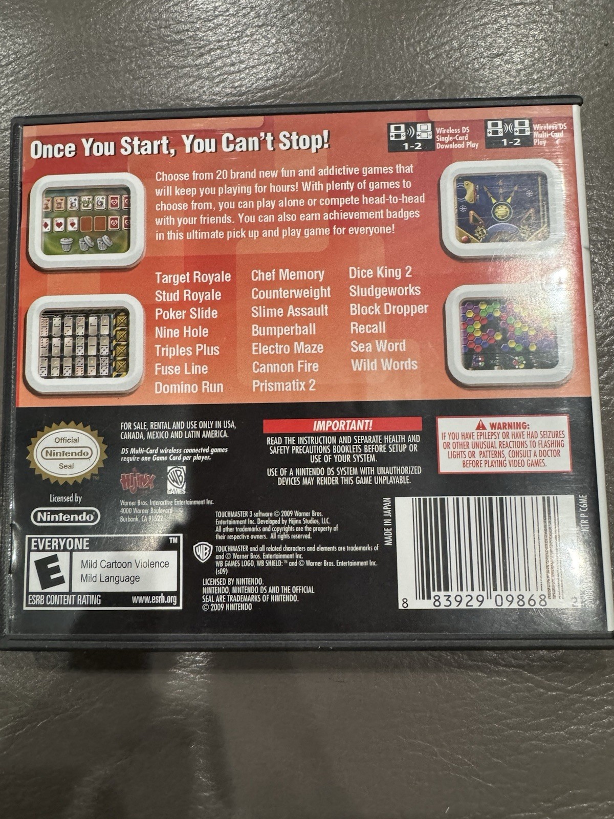 TouchMaster 3 (Nintendo DS, 2009) WITH MANUALS