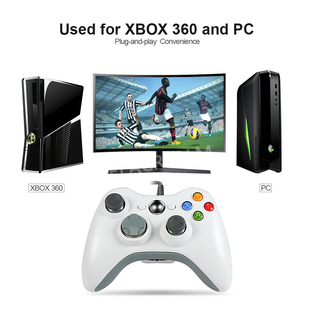 Wired USB Game Controllers Joysticks for Microsoft Xbox 360 PC Windows XP 7 8 10