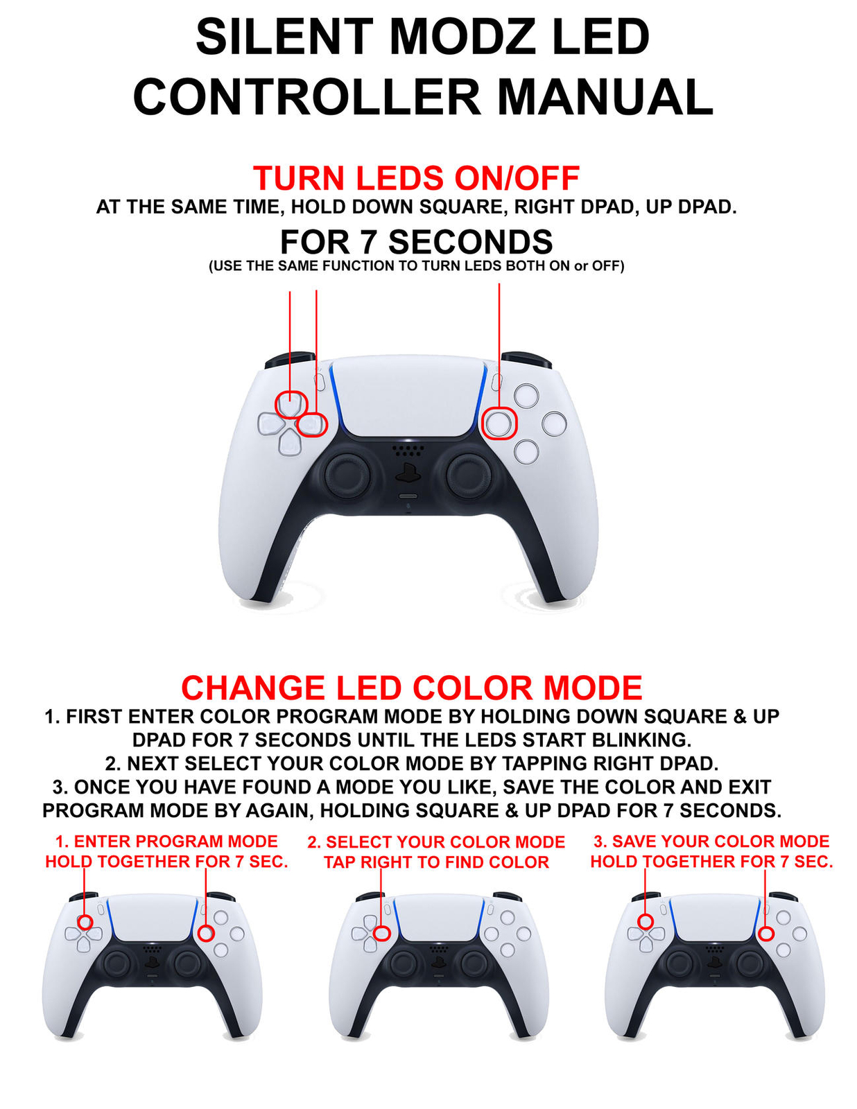 Green Storm Silent Modz LED Light Buttons Wireless Custom Controller for PS5
